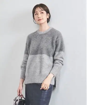 [ 새상품급 ] 유나이티드 애로우즈 폭스 캐시미어 크루넥 니트 그레이