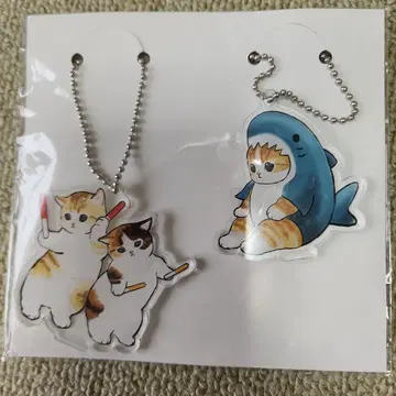 모프 샌드 고양이와 상어 아크릴 키링 2개 세트