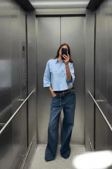 ZARA 체인 벨트 청바지