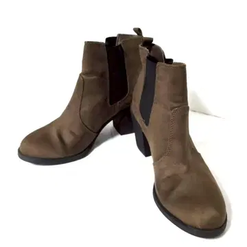 H&M 에이치앤엠 41 브라운 사이드 고어 부츠 중간 힐