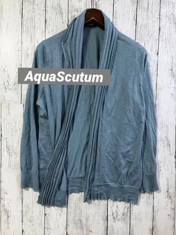 일본제 아쿠아 스큐텀 실크 캐시미어 니트 가디건 탁한 블루