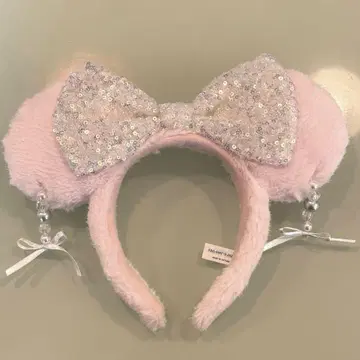 미니 머리띠 귀찌 핑크 스팽글 디즈니