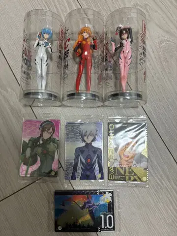 UCC 밀크&커피 에반게리온 피규어 3체 세트 덤 카드 포함