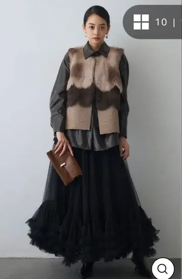 엘레강트 프릴 장식 블랙 롱 스커트 프라네 frane