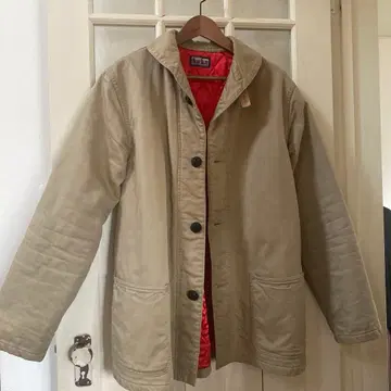 BLUE BLUE 안감 퀼팅 커버올 워크 자켓 베이지