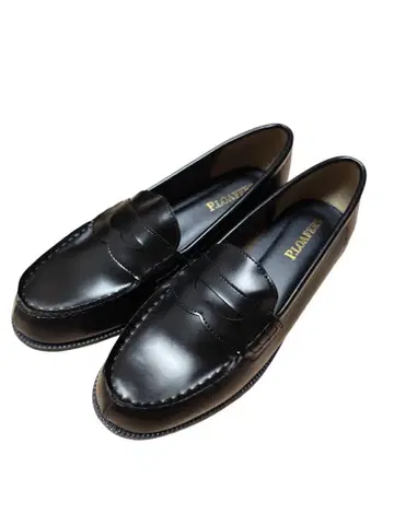 블랙 가죽 로퍼 학생