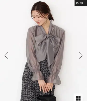 PROPORTION BODY DRESSING 시어 보타이 블라우스