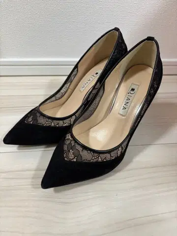 [ 새상품급 ] DIANA 블랙 레이스 펌프스 22 일본제
