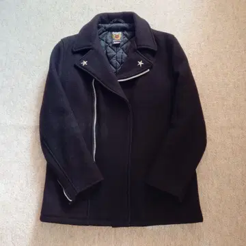 블랙 라이더 자켓 스타일 피 코트