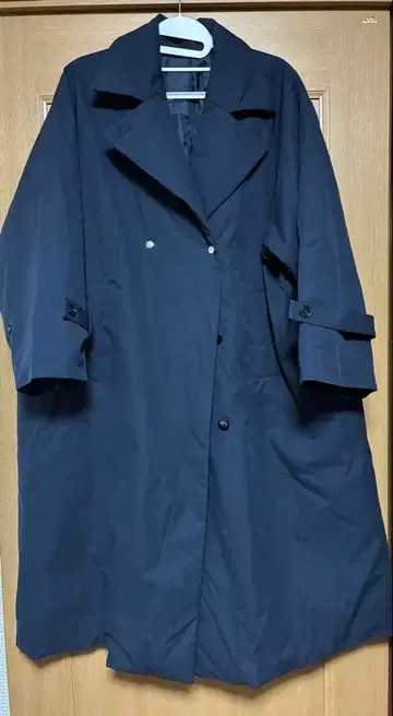 네이비 충전솜 코트 롱 기장