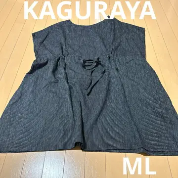 미사용 새상품 카구라야 KAGURAYA 면 린넨 루즈 실루엣 튜닉 ML