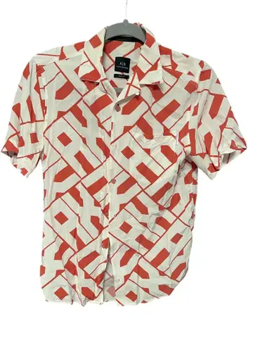 [ 새상품급 ] Armani Exchange 기하학 패턴 반팔 셔츠