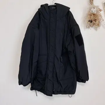 JEANASIS: 몬스터 후드티 코트 (블랙)