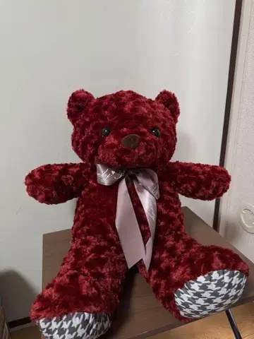 와인 레드 곰 봉제 인형 본체