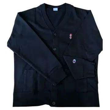 Champion authentic 코튼 가디건 자수 블랙