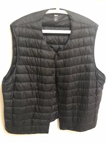블랙 퀼팅 다운 베스트 유니클로 4XL