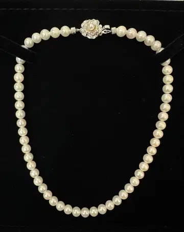 펄 진주 목걸이 Silver 각인