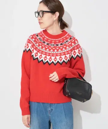 슬로브 이에나 페어아일 니트 빨간색