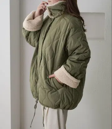 apres jour clair 보아 안감 퀼팅 자켓