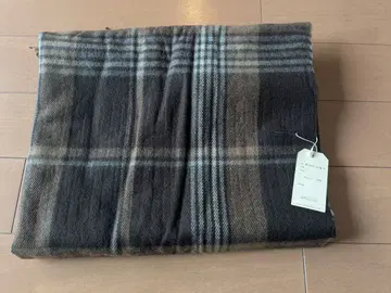 미사용 새상품! 이치 체크 무늬 버튼 달린 스톨 브라운 계열