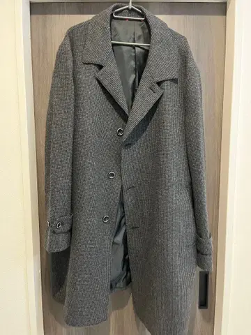 KANSAI BLACK 체크 무늬 피코트 4L