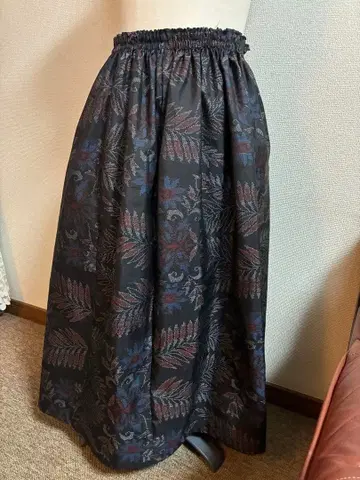 꽃무늬 롱 스커트 허리밴딩