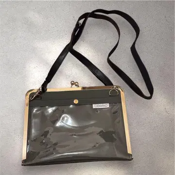 COWMO 가마구치 숄더백 카키 클리어 소재