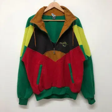 [ 유로 구제 의류 ] 90s 아노락 플리스 후드티 풀오버 크레이지 컬러