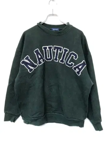 NAUTICA 구제 의류 자수 아치 로고 크루넥 맨투맨 트레이닝복