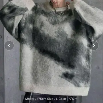 [ SERACE ] 루즈 실루엣 추상 샤기 니트