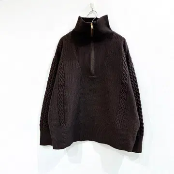 [ 컨디션 최상 ] 제나 에스파스 메르베유 하프 지퍼 케이블 니트 풀오버