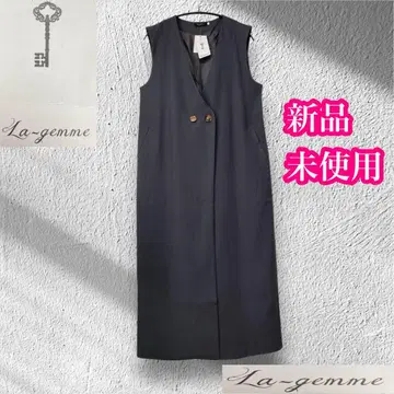 라젬므 라지엠 미사용 새상품 롱 베스트 원피스 다크 그레이