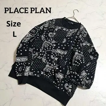 PLACE PLAN 긴팔 맨투맨 쿨넥 블랙 L
