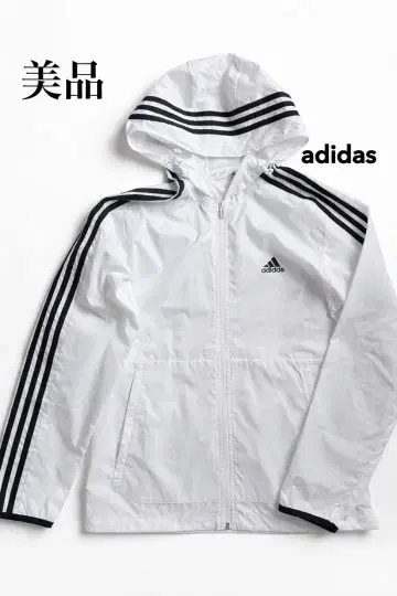 adidas 후드 부착 나일론 자켓 화이트