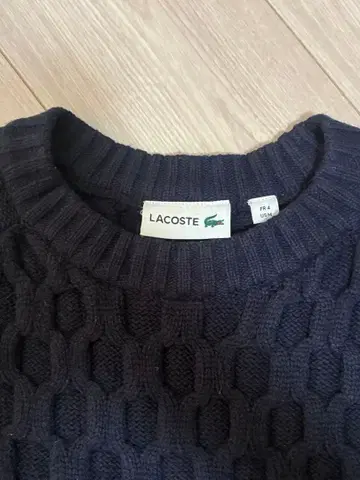 [ 새상품급 ] LACOSTE 네이비 케이블 짜임 스웨터 FR 52