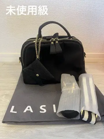 라시엠 나일론 x 천연 가죽 2way 백 블랙