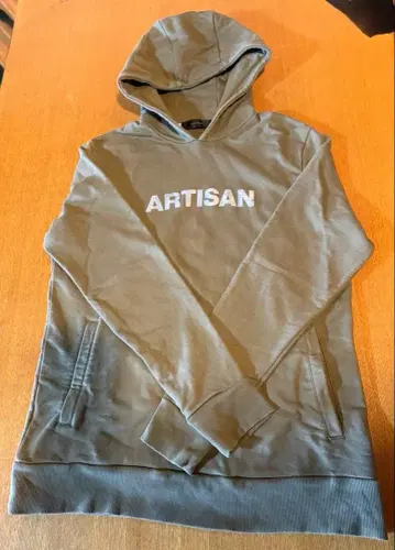 ARTISAN 카키 그린 후드 부착 후드티 하자 있음