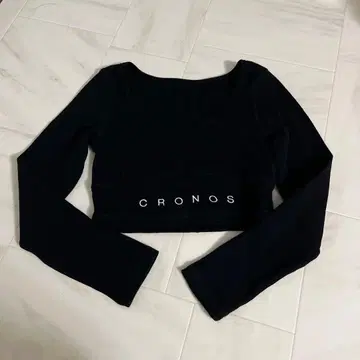 CRONOS 블랙 크롭 긴팔 상의 S