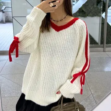 CIAOPANIC 리본 포함 긴팔 니트