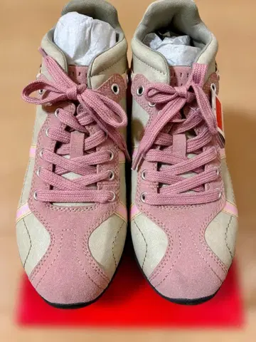 [ 미사용 새상품 ] SPEEDY DUCK 핑크/베이지 하이컷 스니커즈