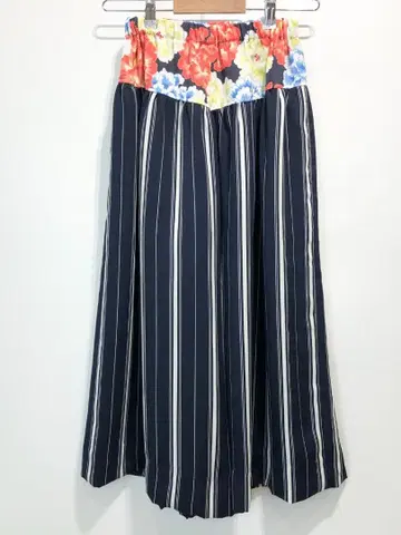 호니야 꽃무늬 x 스트라이프 패턴 가우초 팬츠 1215P