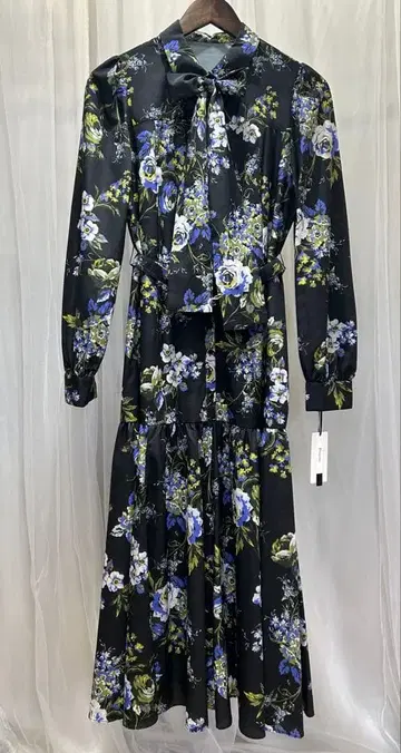 [ Diagram ] 부케 플라워 프린트 원피스/38/블랙