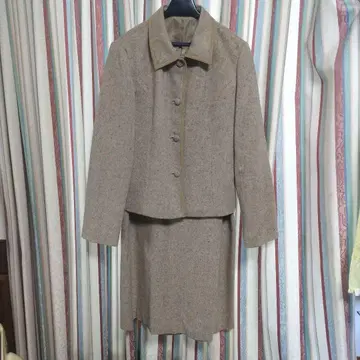 [ 새상품급 ] 베이지 울 혼방 자켓 원피스 세트