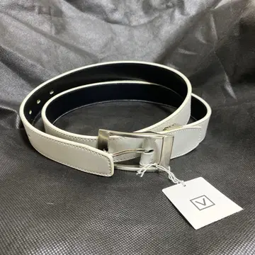 새상품 택 포함 비살루노 소가죽 벨트 화이트 Y2K VISARUNO