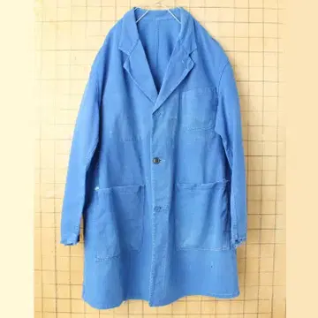 70s80s 프랑스 La Seore 데미지 워크 코트 L 블루 aw69