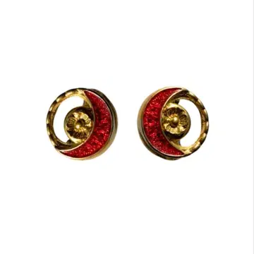 영국 부품 현지 구매 빨간색과 금색의 소용돌이 디자인 귀찌