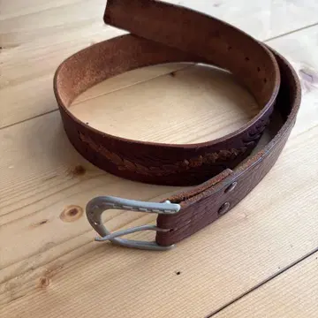 브라운 가죽 웨빙 벨트 WRN 34인치