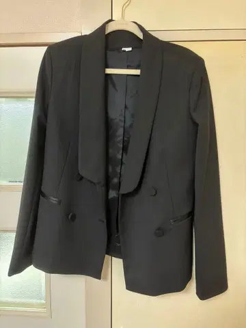 블랙 더블 브레스트 포멀 자켓 36