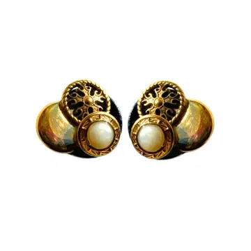 영국 부품 현지 구매 빈티지풍 골드 펄 귀찌