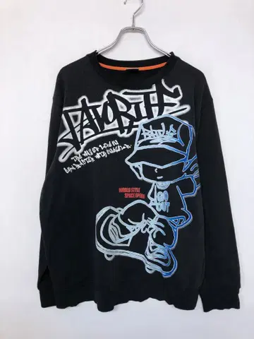 Y2K 스케이터 스트릿 구제 의류 캐릭터 그래픽 트레이닝복